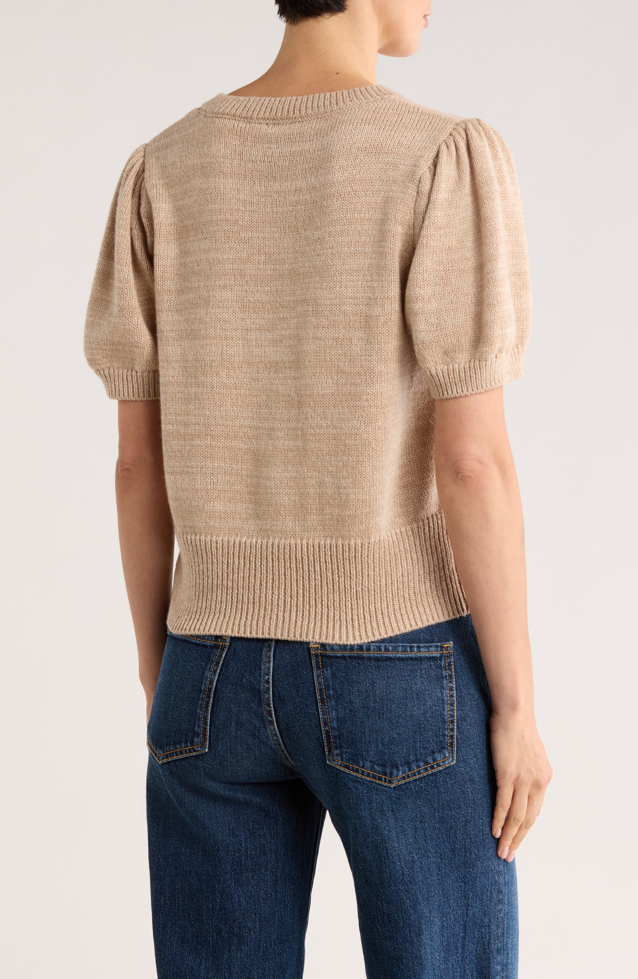 Puff Short Sleeve Button Front Cardigan - image 4
