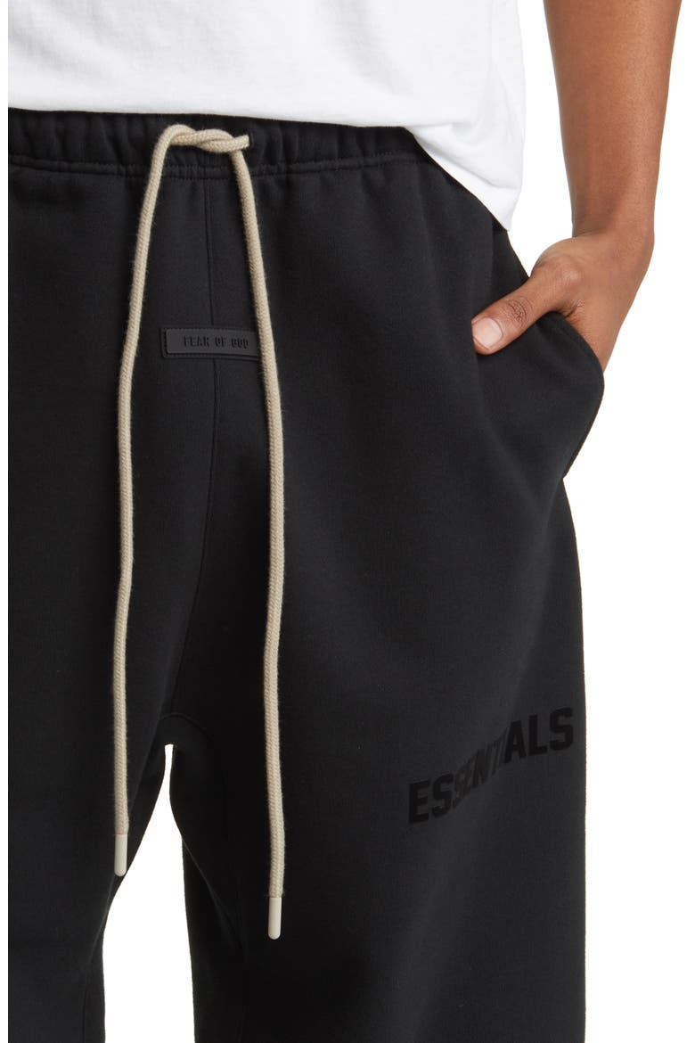 Relaxed Cotton Blend Drawstring Sweatpants, Alternate, color, JET BLACK