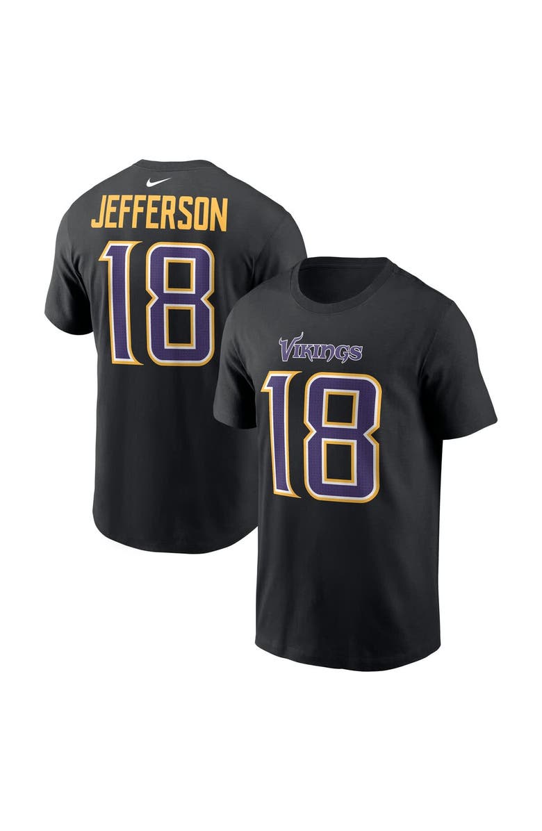 Nike Men's Nike Justin Jefferson Black Minnesota Vikings Carbon Name & Number T-Shirt, Main, color, Black
