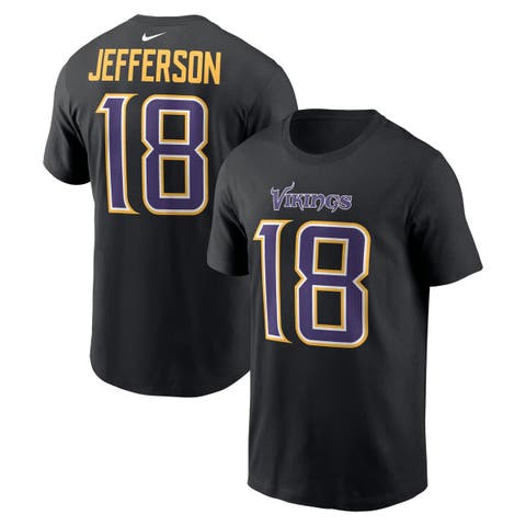 Men's Nike Justin Jefferson Black Minnesota Vikings Carbon Name & Number T-Shirt