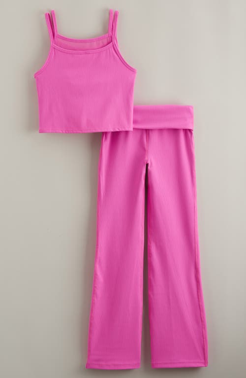 Zella Girl Kids' Rib Camisole & Pants Set In Pink