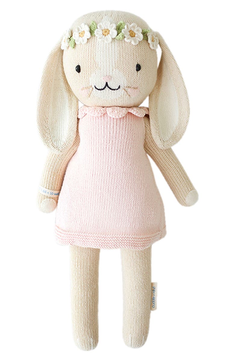 cuddle+kind Mini Blush Hannah the Bunny Stuffed Animal, Main, color, Pink