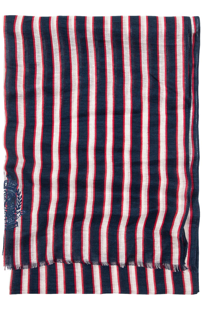 Polo Ralph Lauren Spring Stripe Linen & Cotton Wrap Scarf, Alternate, color, 