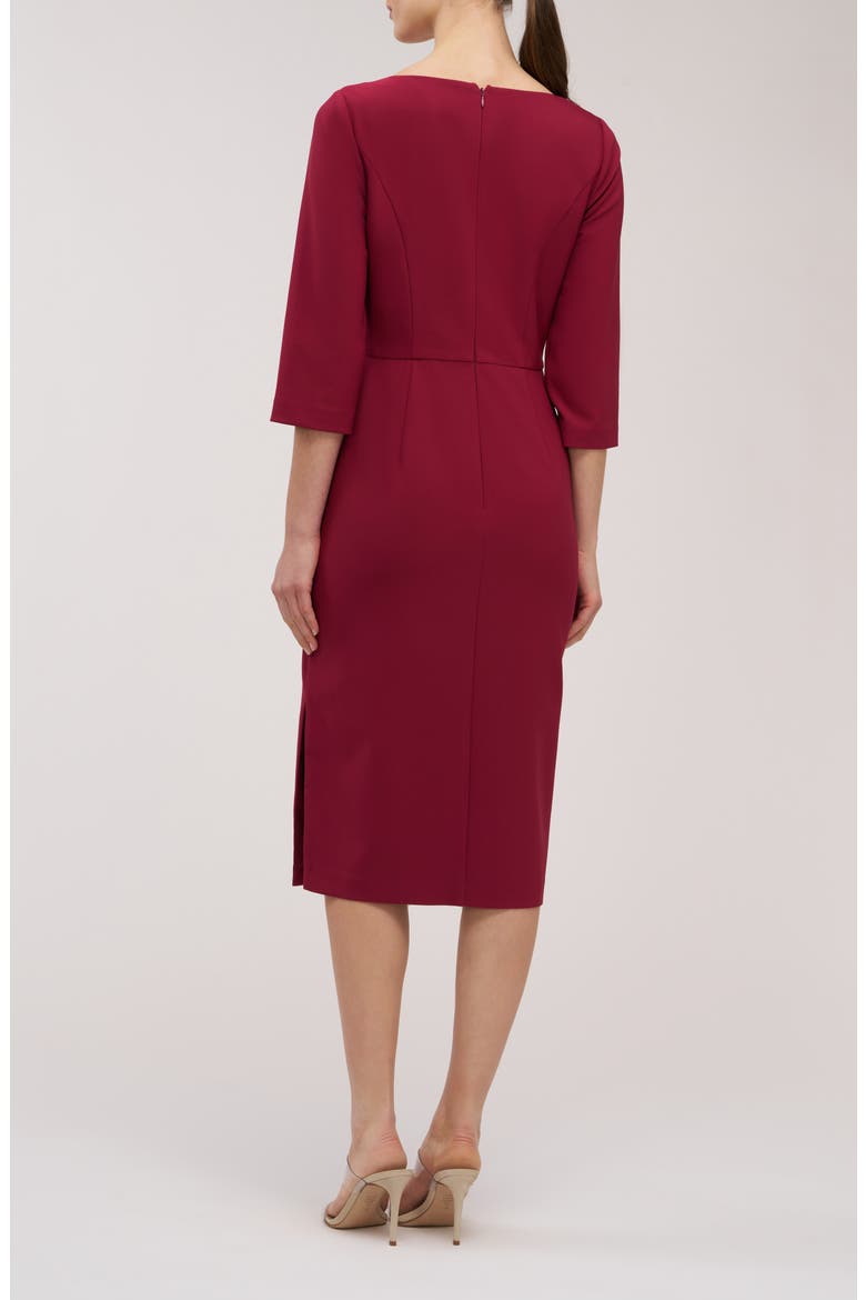 Farrah Twist Front Midi Cocktail Dress, Alternate, color, RUBY RED