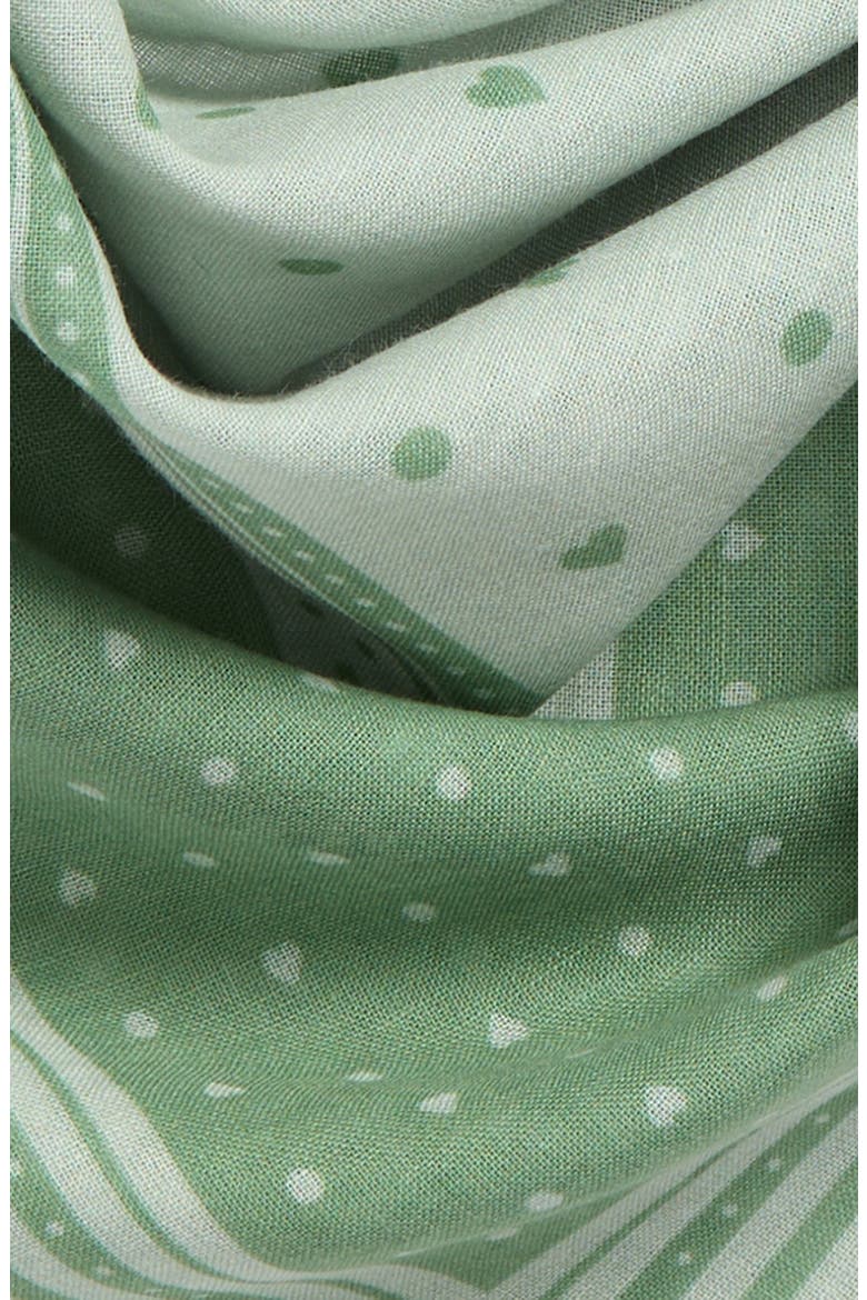 Cotton Gauze Bandana, Alternate, color, VINTAGE GREEN HEARTS