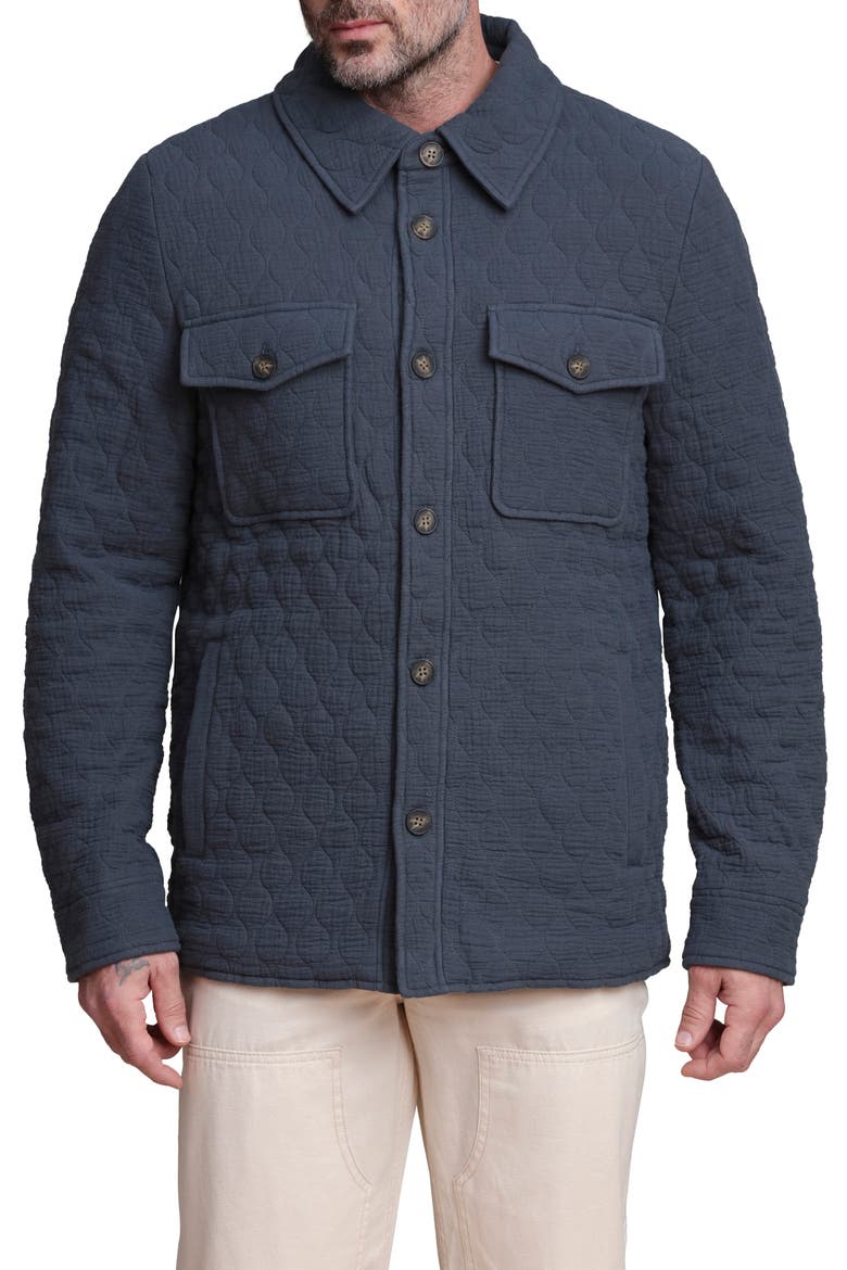 Quilted Shirt Jacket, Alternate, color, STEEL BLUE