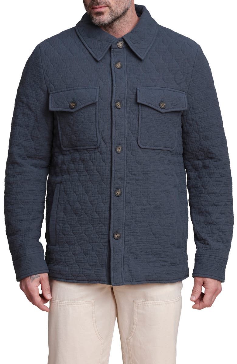 Bagatelle Quilted Shirt Jacket, Main, color, Steel Blue