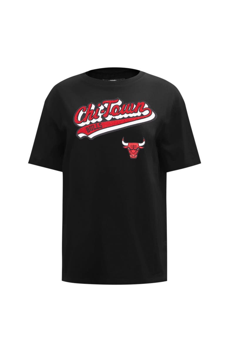 PRO STANDARD Women's Pro Standard Black Chicago Bulls Script Boyfriend T-Shirt, Alternate, color, Black