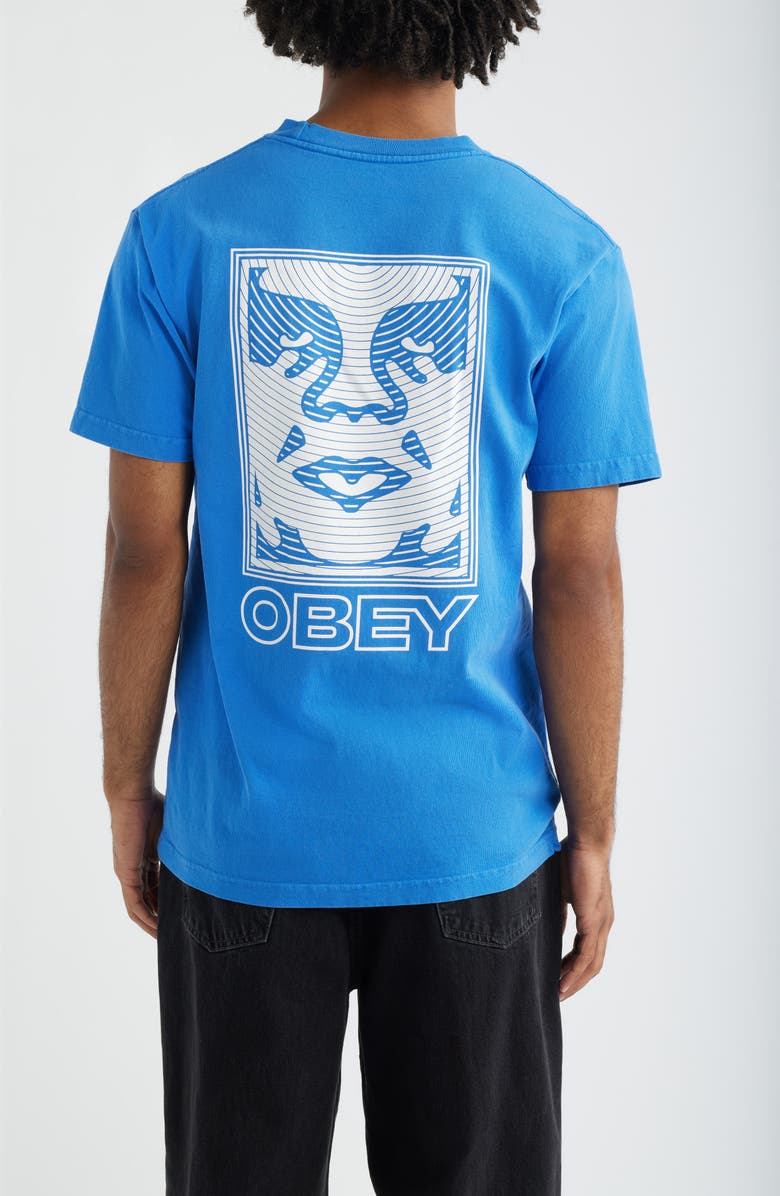 Obey Ripple Graphic T-Shirt, Alternate, color, Pigment Electric Indigo