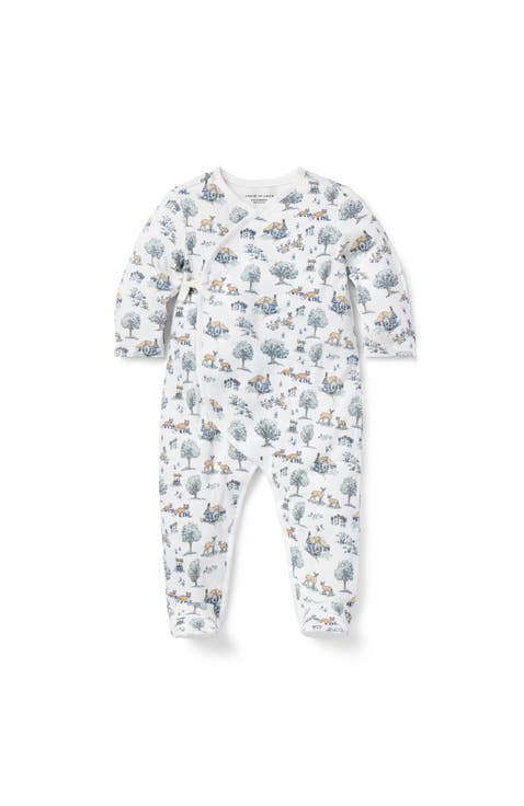 Baby Printed Woodland Toile Wrap Footed One-Piece (Infant)