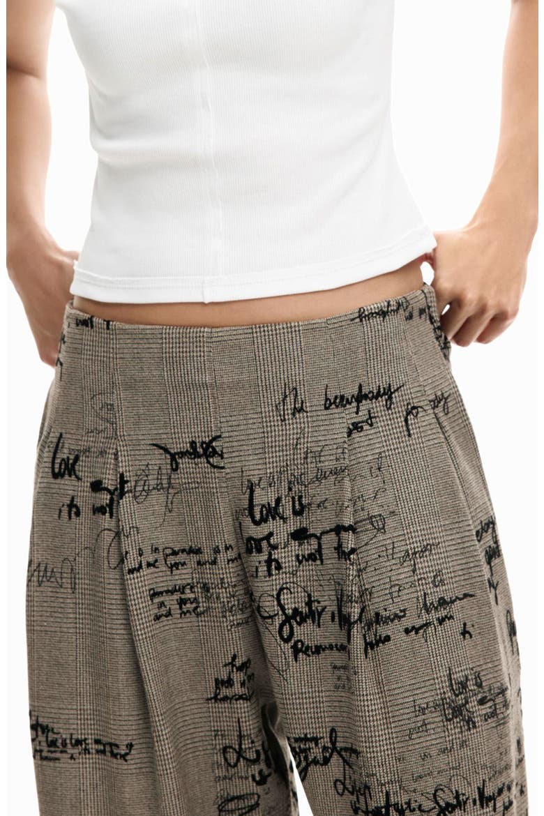 Check Print Pleat Front Pants, Alternate, color, BLACK MULTI