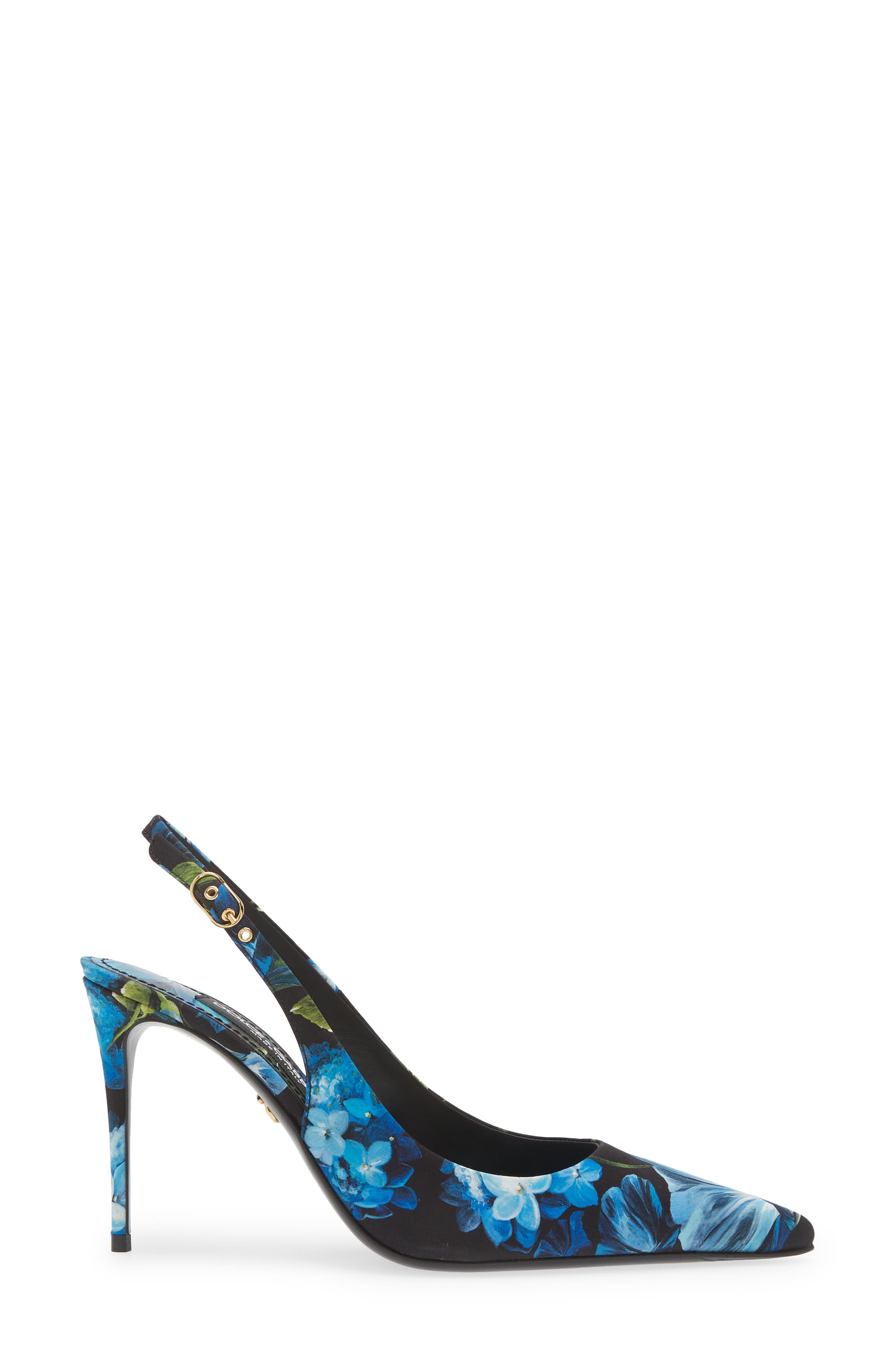 Dolce&Gabbana Lollo Floral Slingback Pump, Alternate, color, Black/ Blue