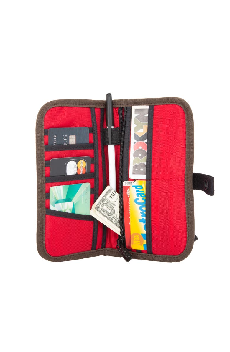 Manhattan Portage Waxed Nylon Continental Wallet, Alternate, color, Dark Brown