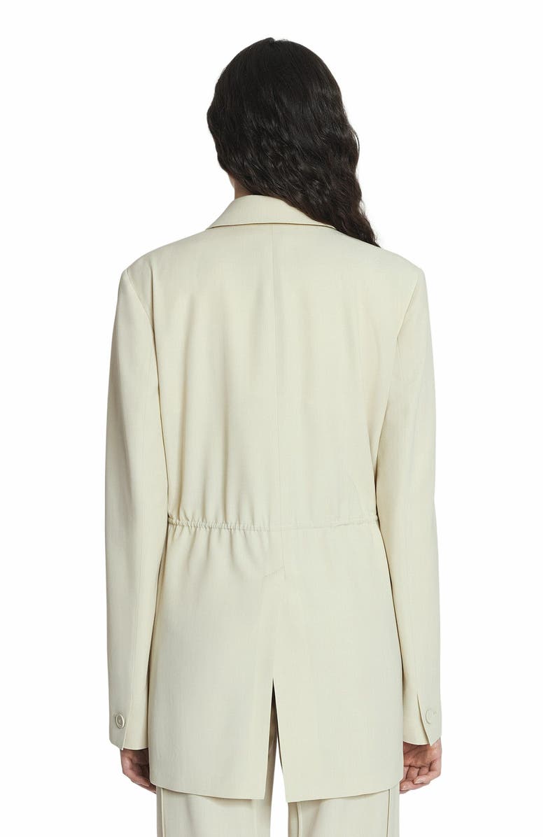 Lanvin Belted Wool Blend Jacket, Alternate, color, Mastic
