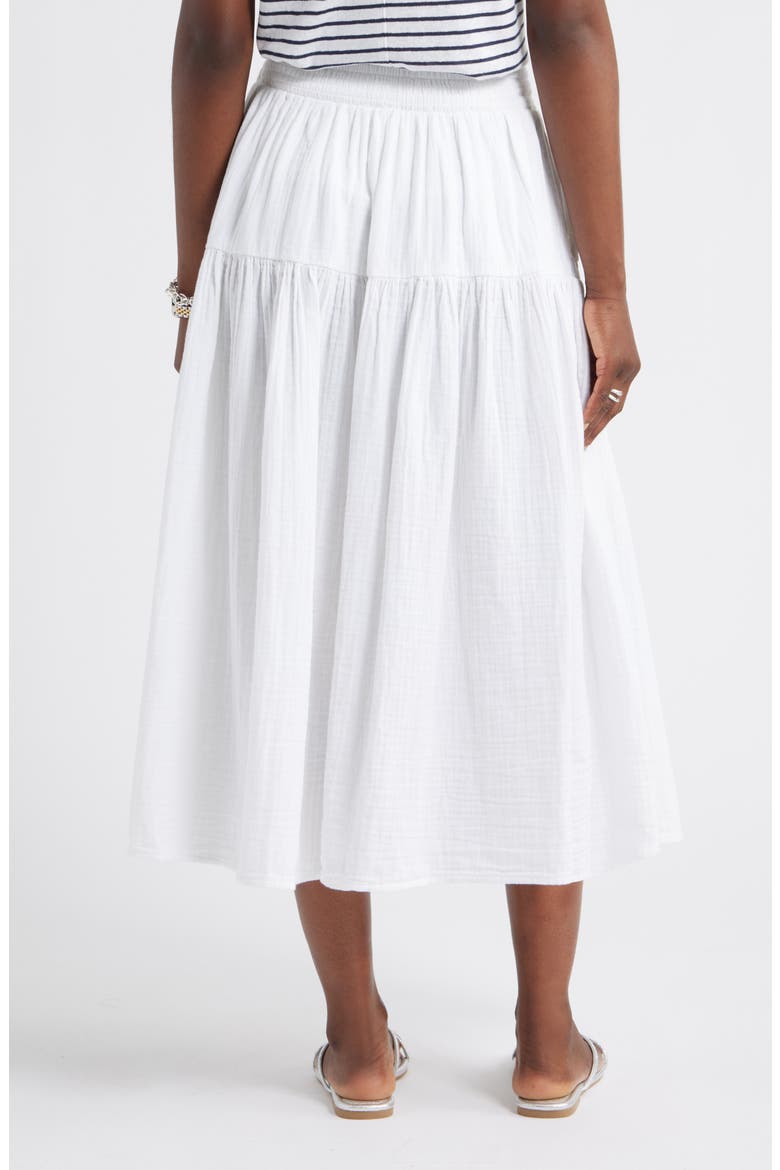 Cotton Gauze Midi Skirt, Alternate, color, WHITE