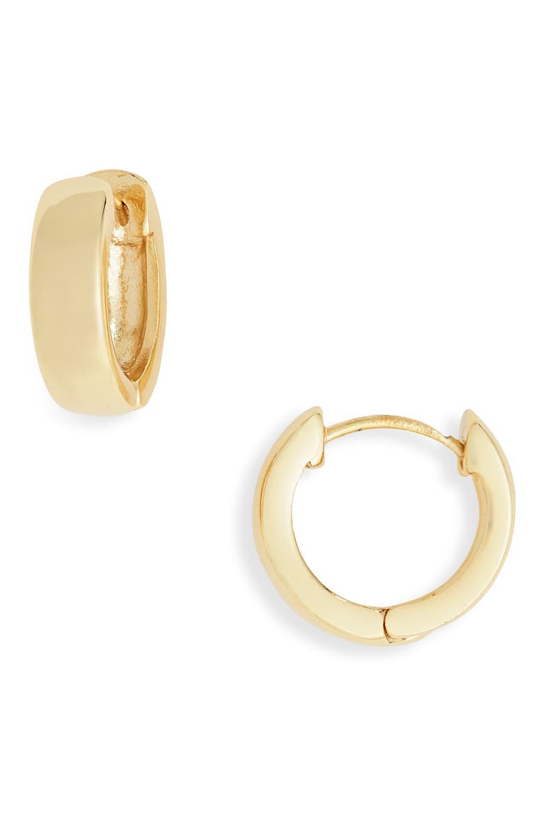 Demi Fine Huggie Earrings, Main, color, 14K GOLD PLATED