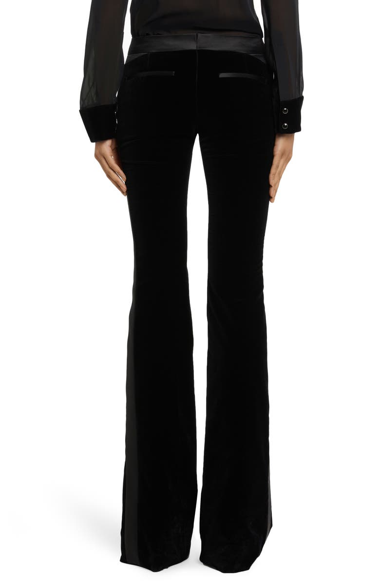 TOM FORD Velveteen Flare Leg Tuxedo Pants, Alternate, color,