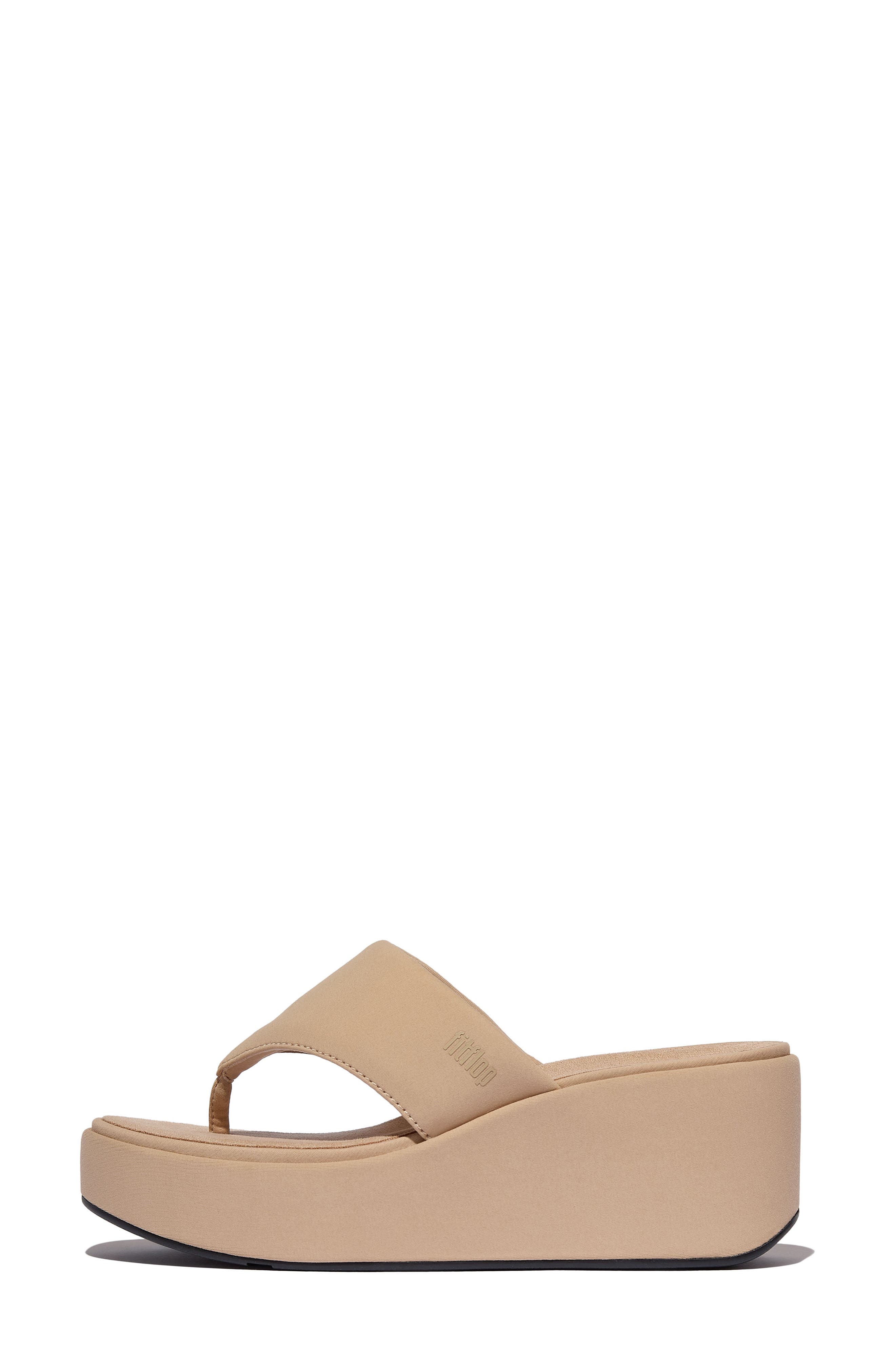 FitFlop PlatFForms Wedge Toe Post Sandal, Alternate, color, Classic Beige