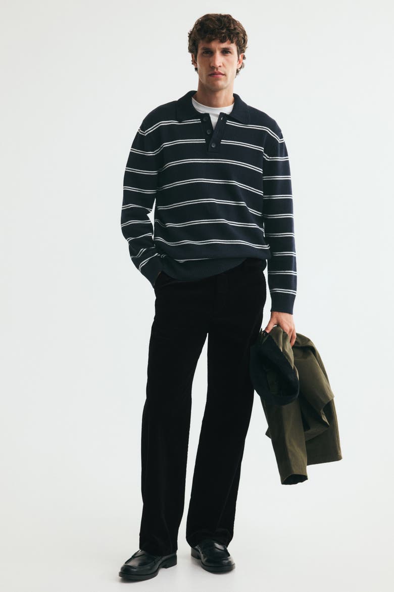 Relaxed-Fit Corduroy Pants, Main, color, Black