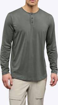 Cuts AO Curved Hem Long Sleeve Henley