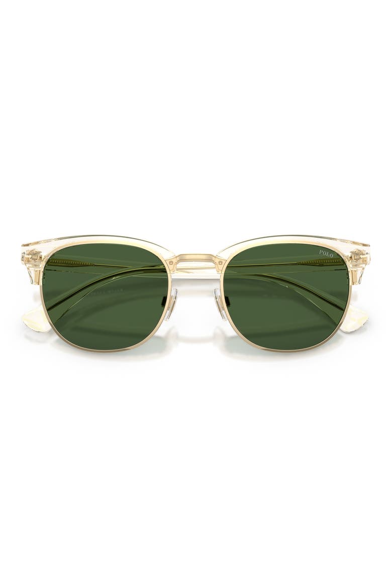 53mm Round Sunglasses, Alternate, color, TRANSPARENT YELLOW / GREEN