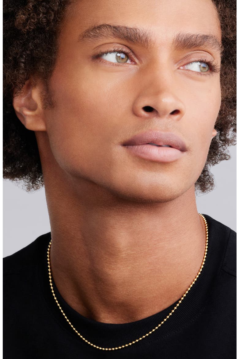 Men's Signature Caviar Ball Chain Necklace, Alternate, color, GOLD