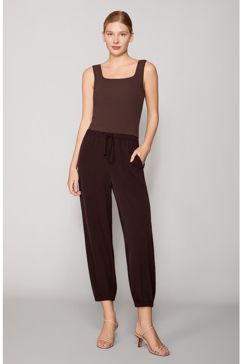 Luxe Crepe Balloon Pants, Alternate, color, GROUND COFFEE