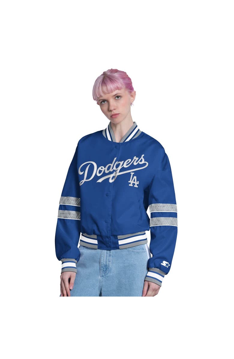 STARTER Women's Starter  Royal Los Angeles Dodgers Interception Full-Snap Varsity Jacket, Main, color, Royal