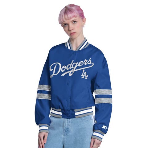 Women's Starter  Royal Los Angeles Dodgers Interception Full-Snap Varsity Jacket