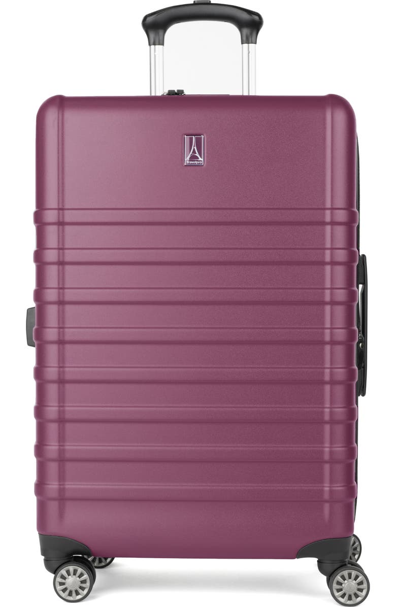 TRAVELPRO Rollmaster<sup>™</sup> 2 24-Inch Expandable Medium Checked Hardside Spinner Suitcase, Main, color, Dark Magenta Matte