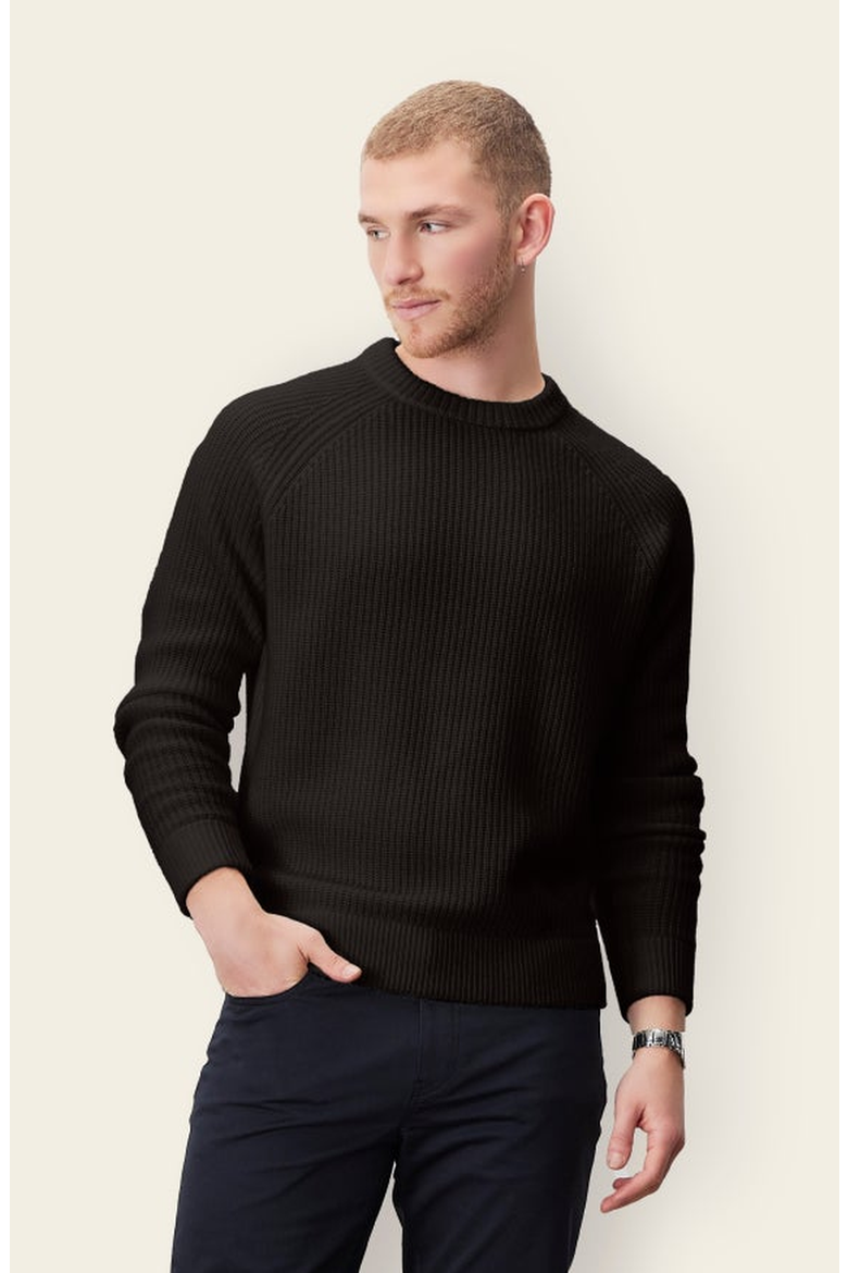 Aidan Chunky Cashmere Crewneck Sweater, Main, color, Black