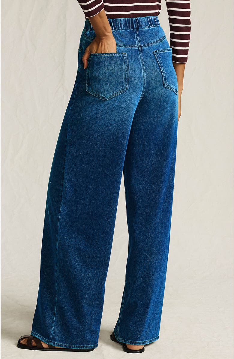 Lands' End Starfish Denim High Rise Wide Leg Jeans, Alternate, color, Indigo Tide Blue