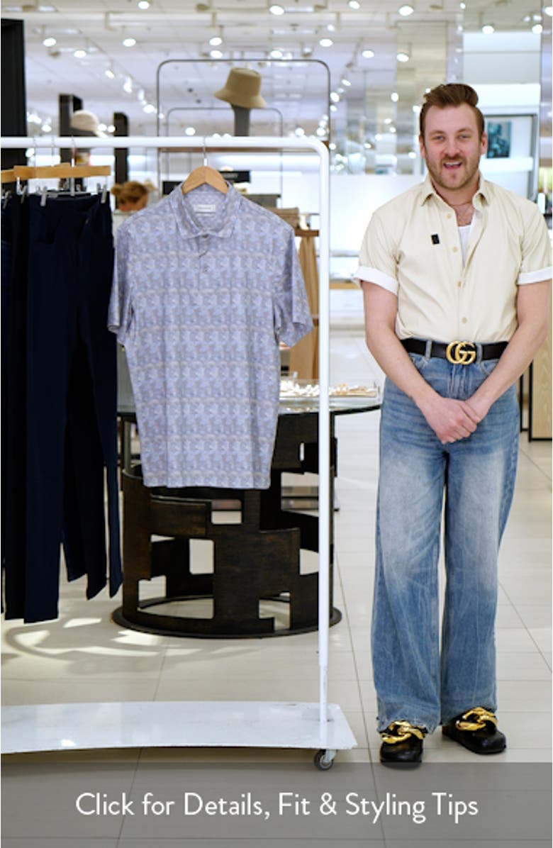 Vincent OoohCotton<sup>®</sup> Geo Print Polo, sales video thumbnail