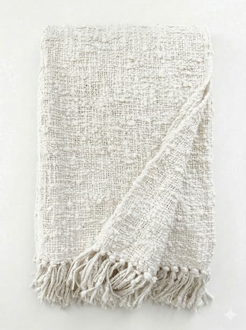 Cozy Cotton Boucle Throw