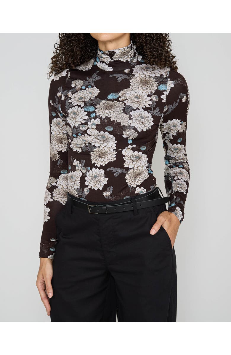 Lords of Harlech Kate Stretch Knit Turtleneck, Alternate, color, Serious Floral Black
