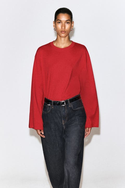 Brushed-Cotton Long-Sleeved T-Shirt