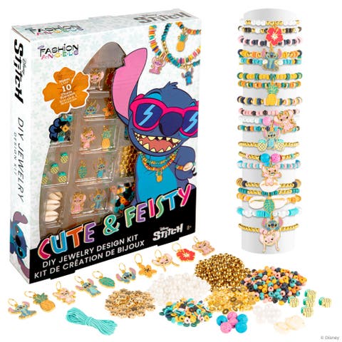 Disney Stitch Diy Jewelry Design Kit, Craft & Make 10 Bracelets