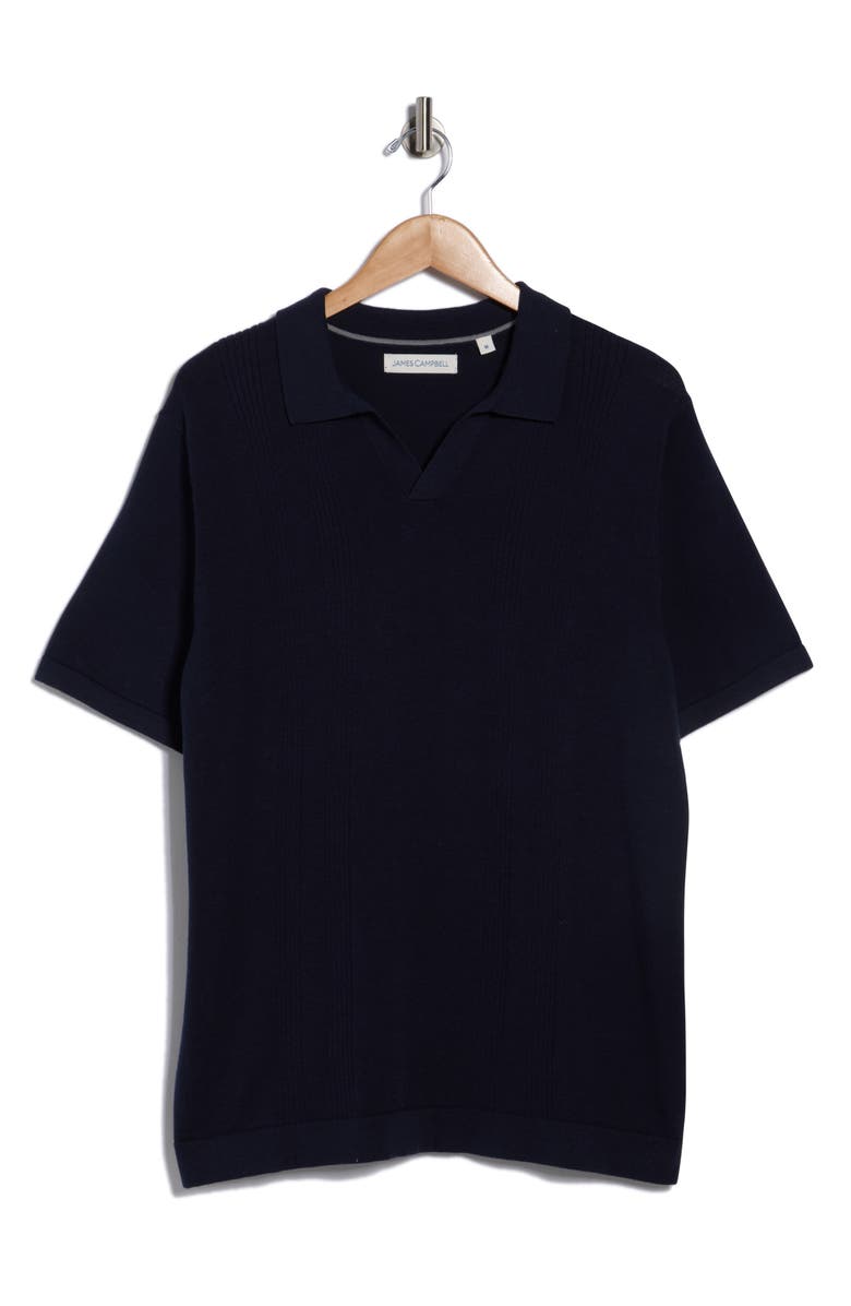 James Campbell Ricky Johnny Collar Sweater Polo, Alternate, color, Navy