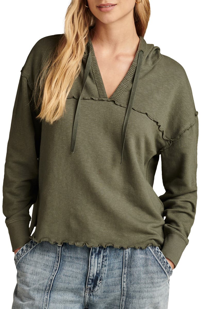 Lucky Brand Lettuce Edge Hoodie, Main, color, 
