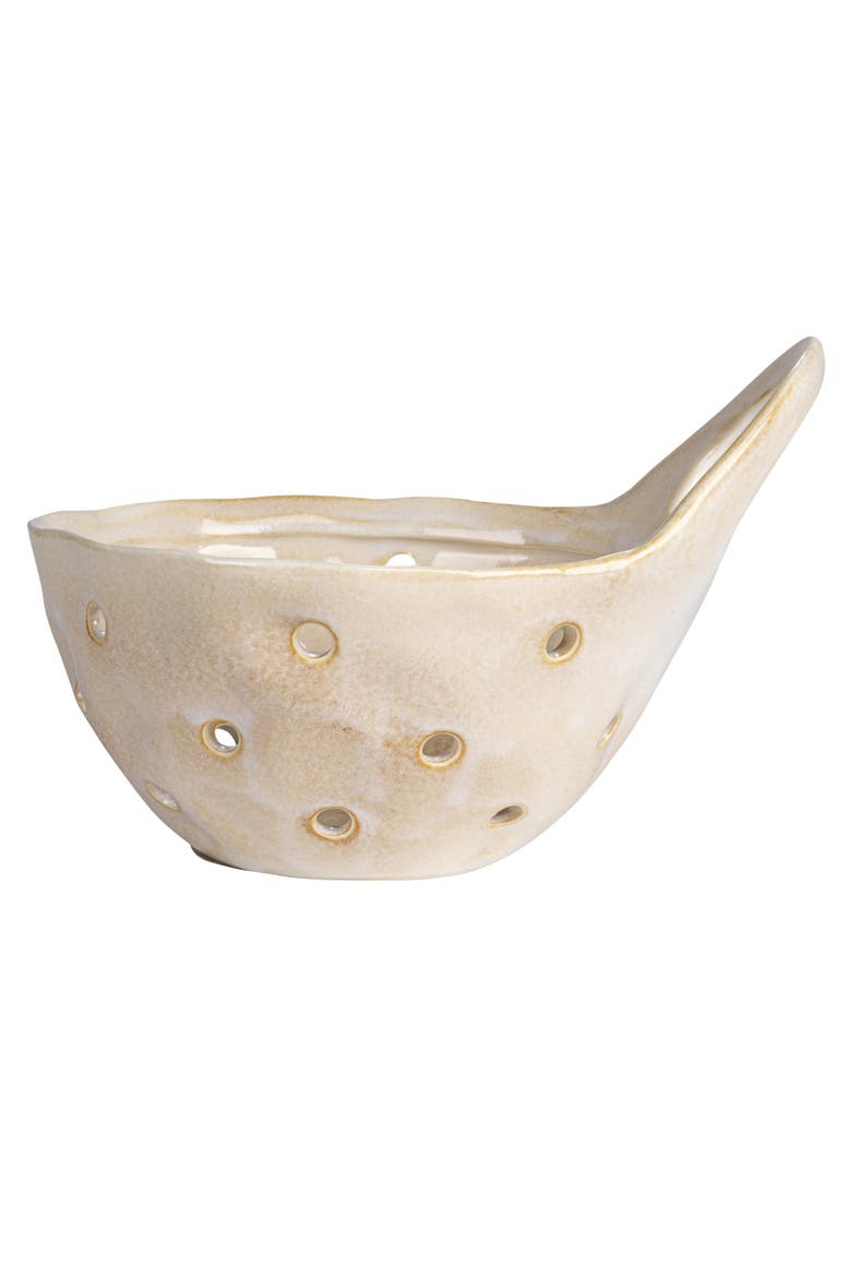 Reactive Glaze Stoneware Colanders, Cream, Set of 2, Alternate, color, Cream