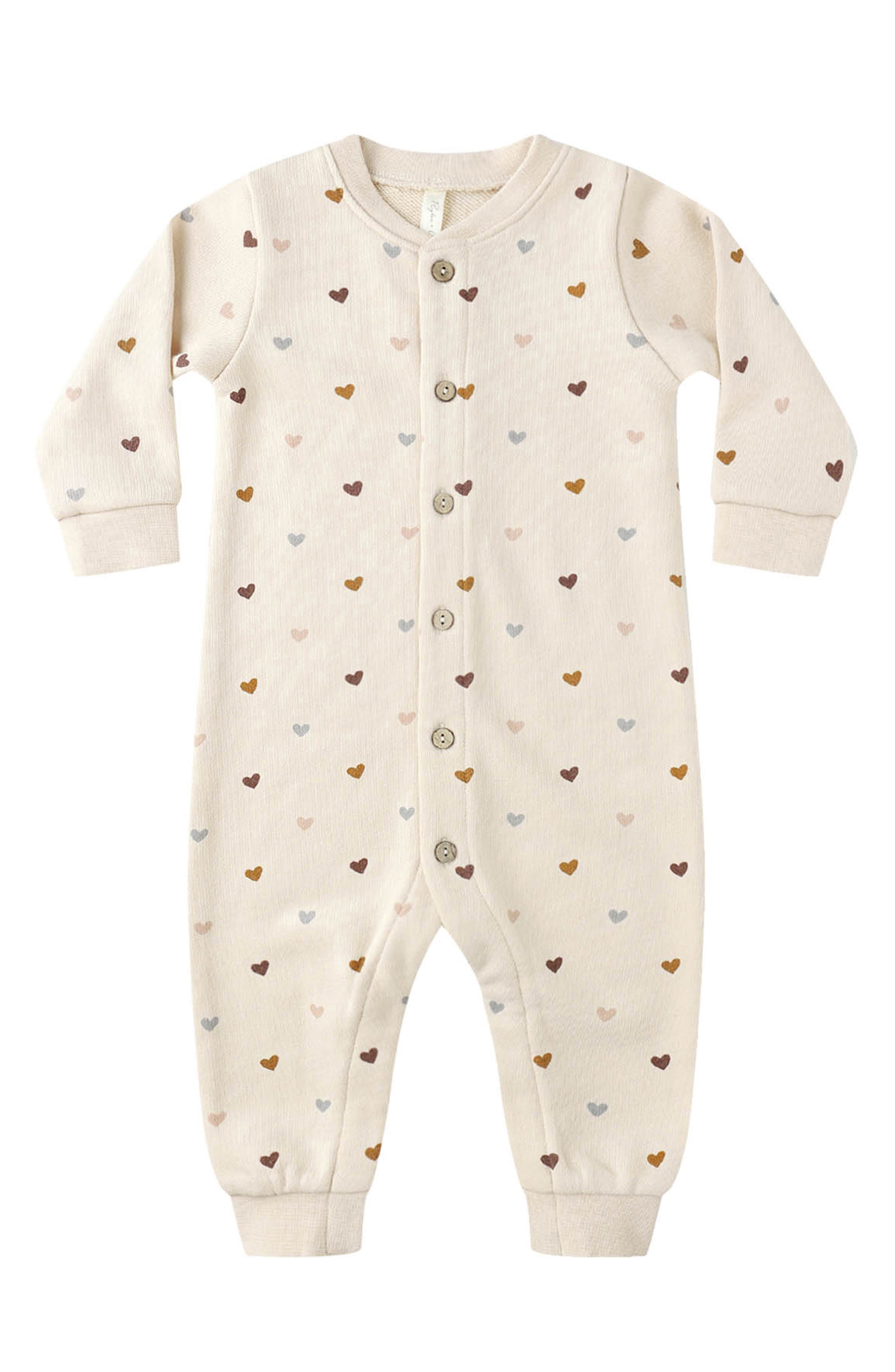 Rylee + Cru Heart Print Romper