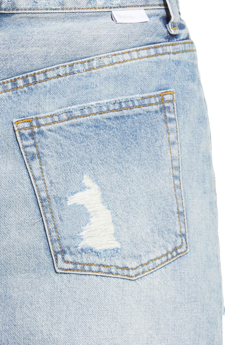 Boyish Jeans The Corey Frayed Denim Miniskirt, Alternate, color,