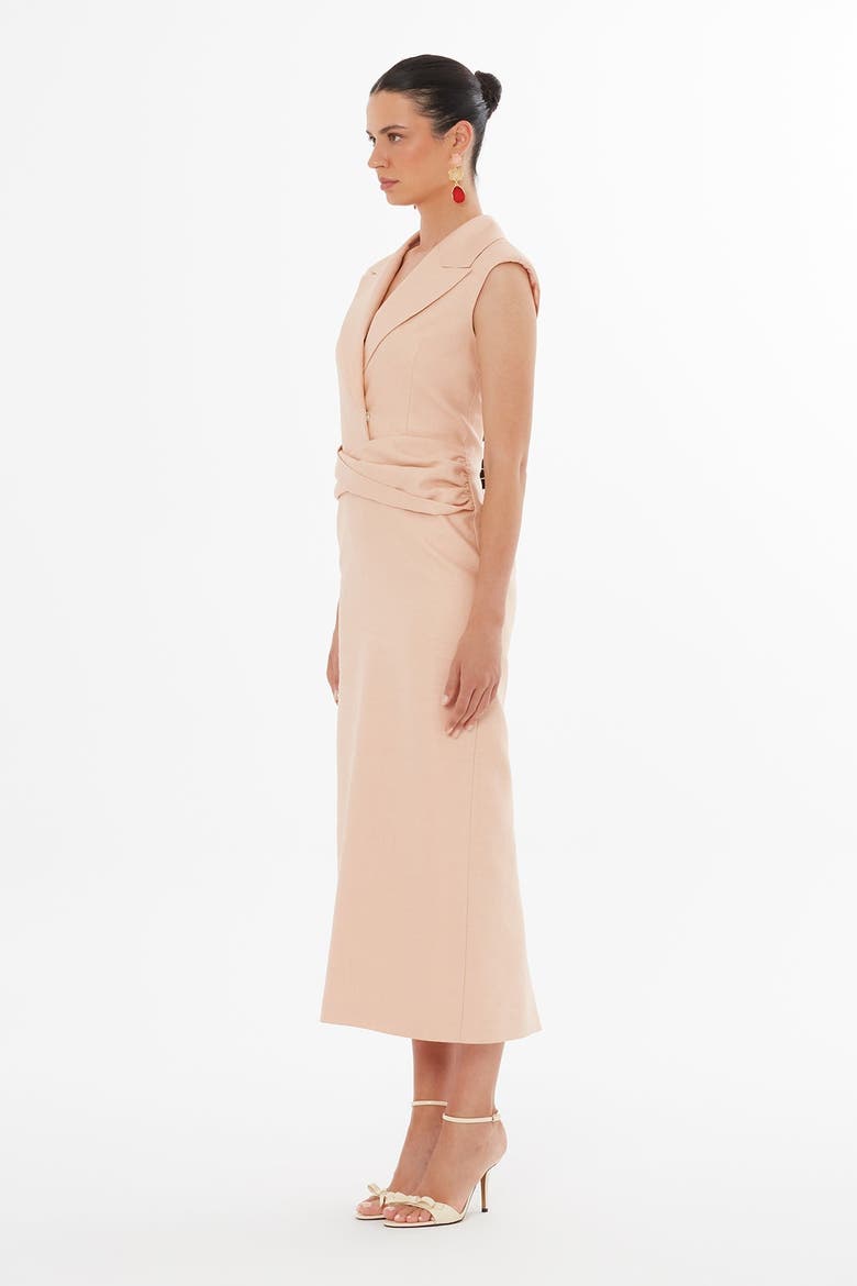 Pink Shoulder Padded Maxi Dress, Alternate, color, Pink