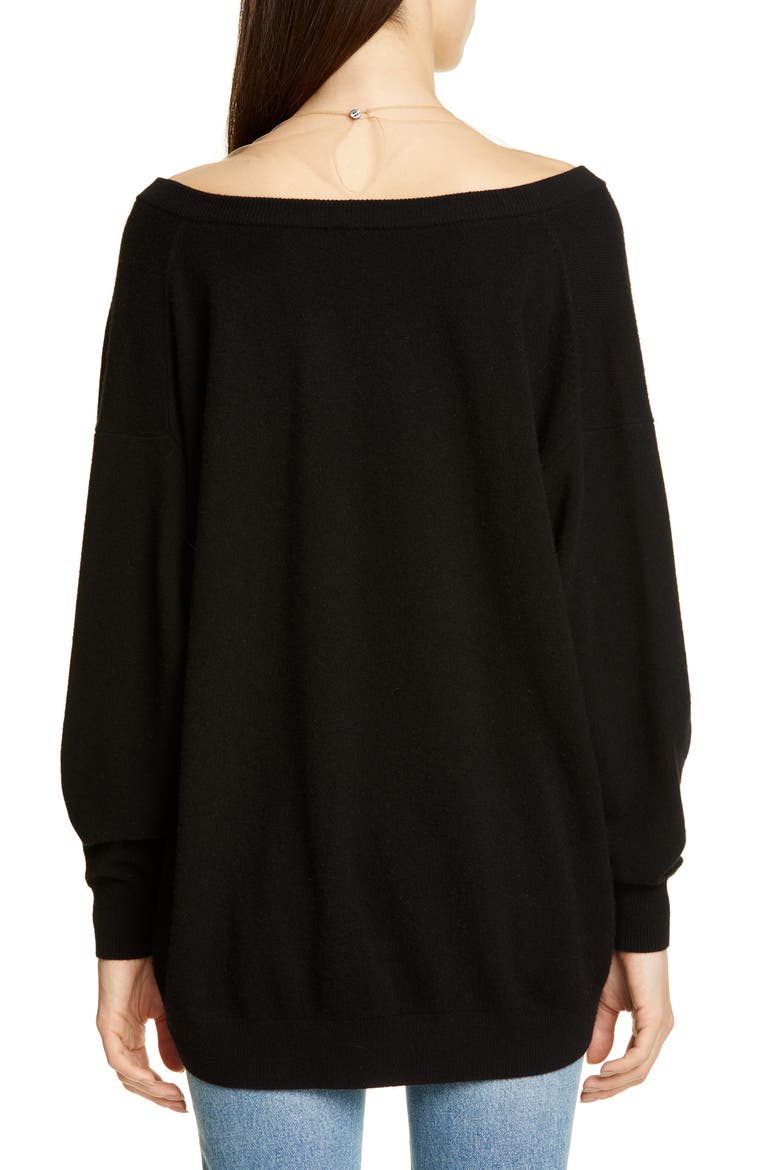 Illusion Neck Sweater, Alternate, color, BLACK