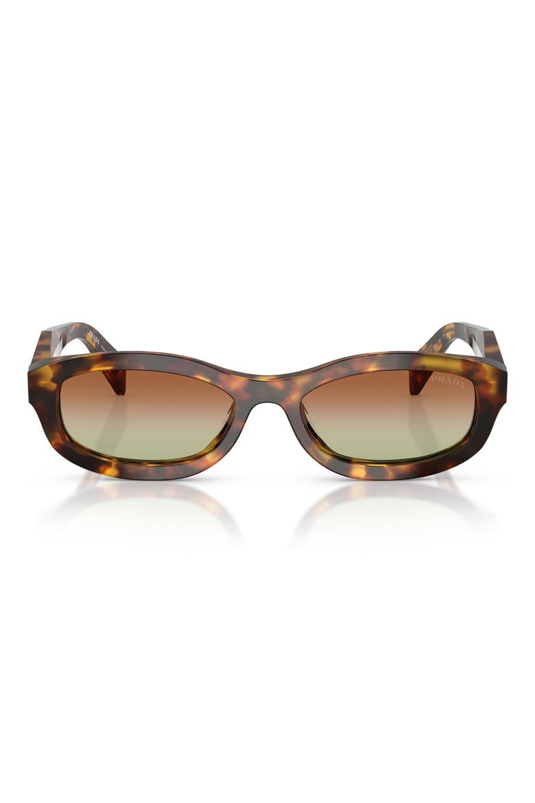 54mm Pillow Sunglasses, Main, color, HONEY TORTOISE / GREEN/ BROWN