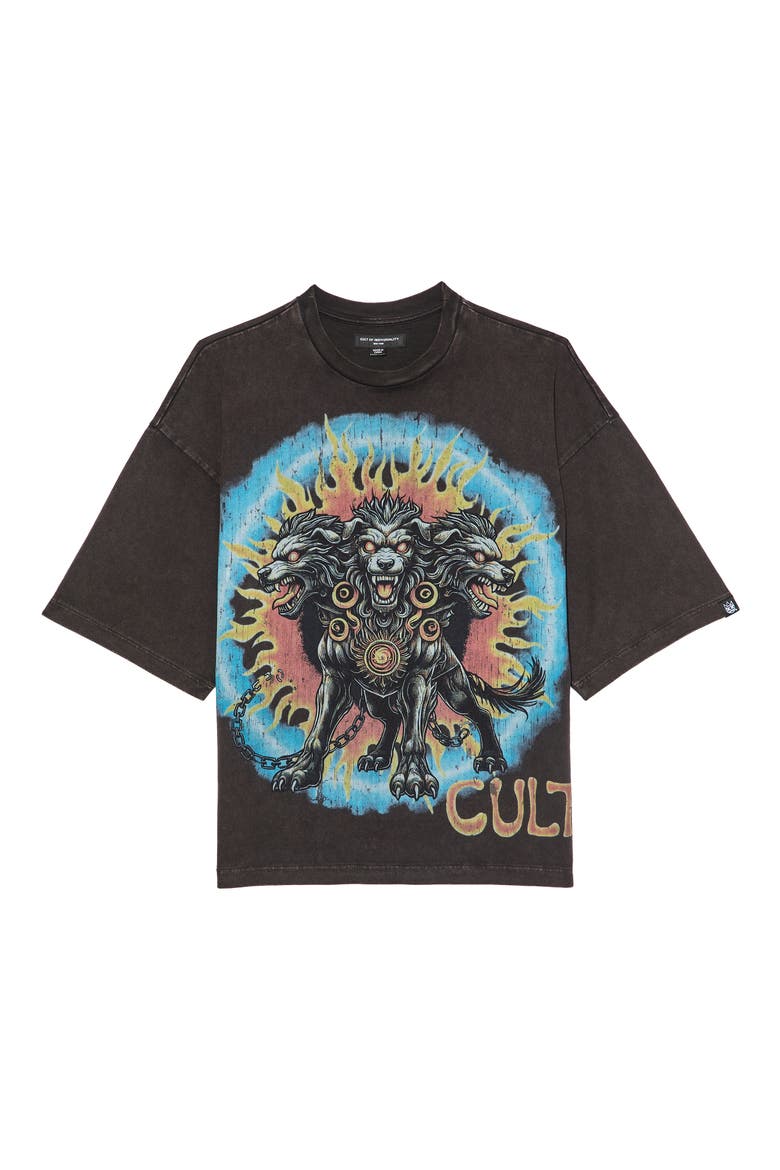 May the Bridges I Burn Oversize Graphic T-Shirt, Alternate, color, VINTAGE CHARCOAL