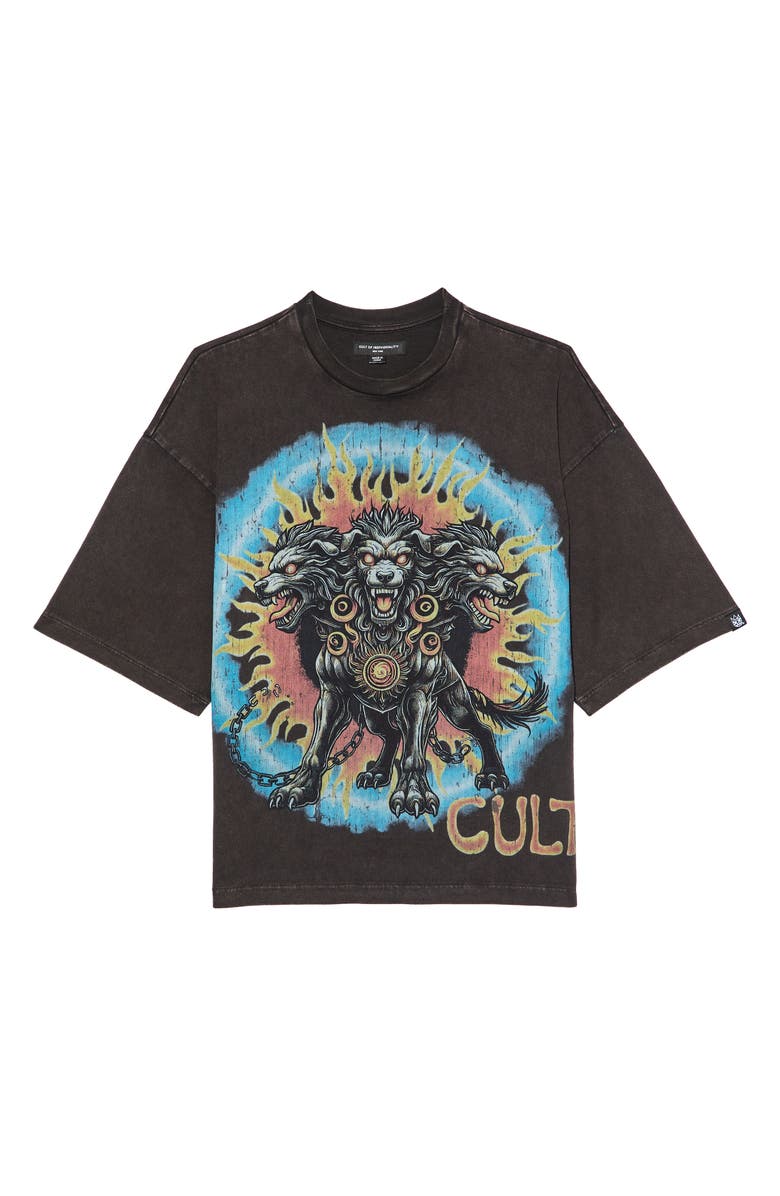 Cult of Individuality May the Bridges I Burn Oversize Graphic T-Shirt, Alternate, color, Vintage Charcoal