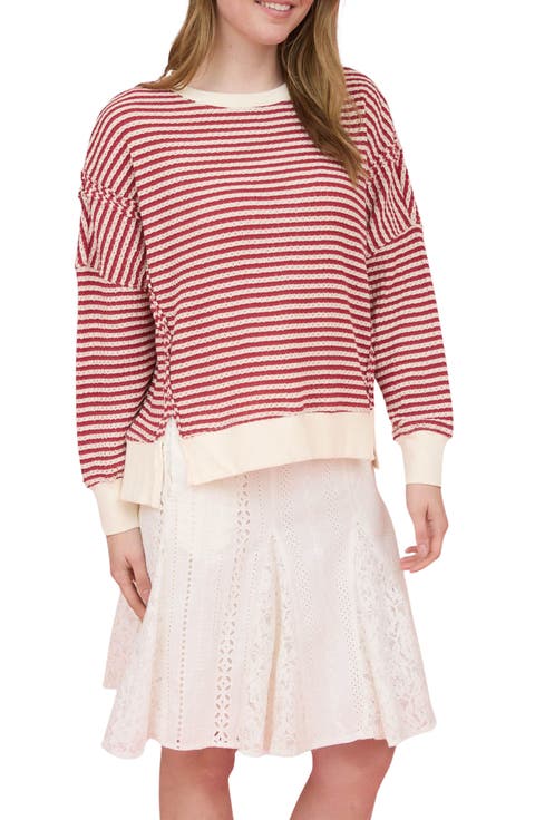 Stripe Cotton Blend Sweater