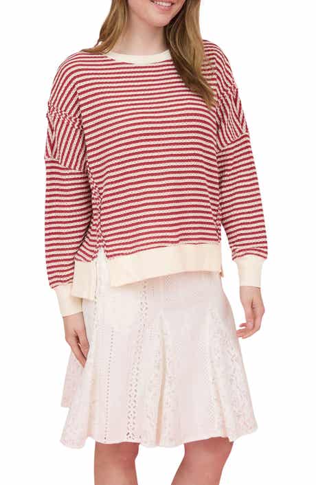 Blu Pepper Stripe Cotton Blend Sweater