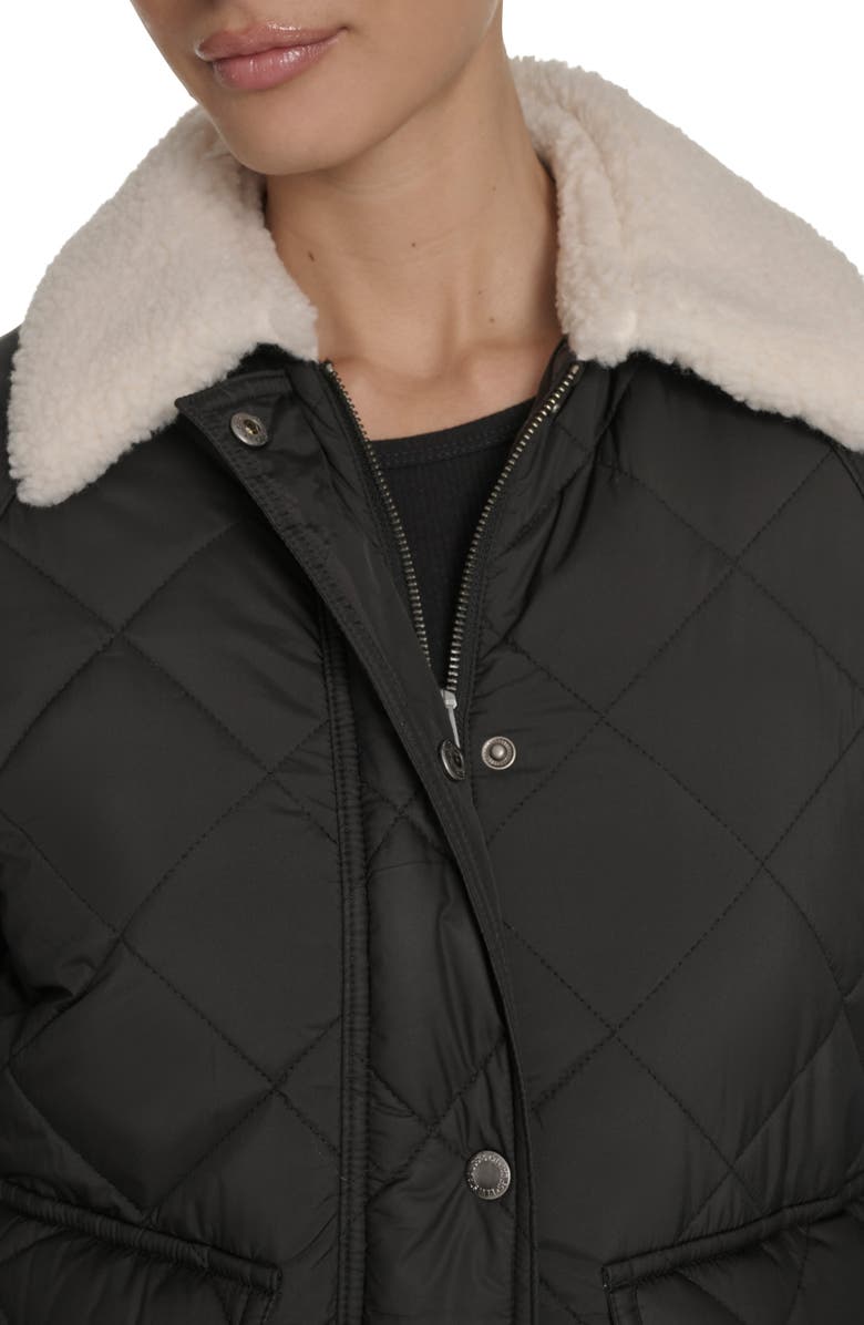 Levi's Faux Shearling Lined Diamond Quilted Barn Jacket, Alternate, color, Black